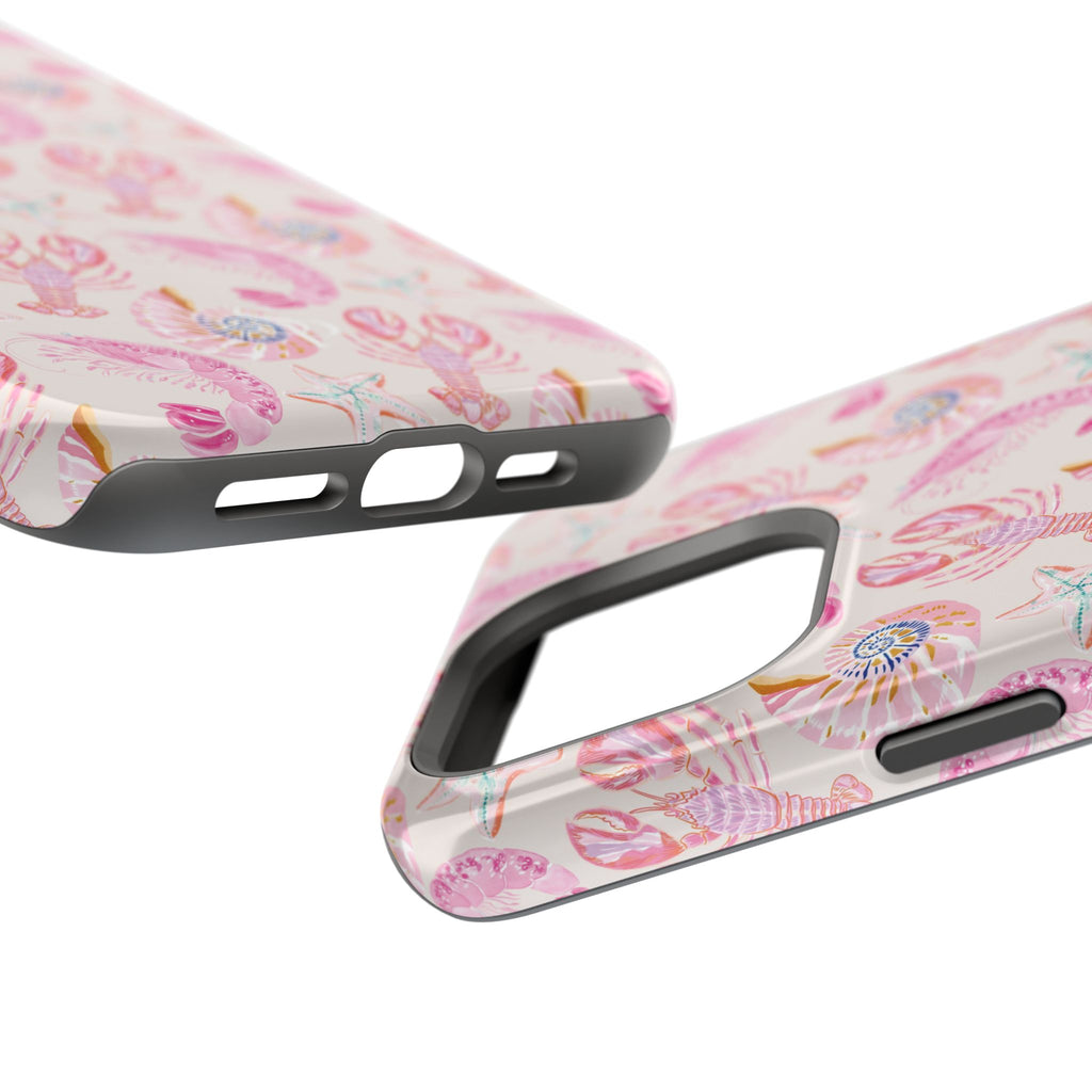 Pink Coastal Shell & Lobster Magnetic Impact-Resistant Phone Case
