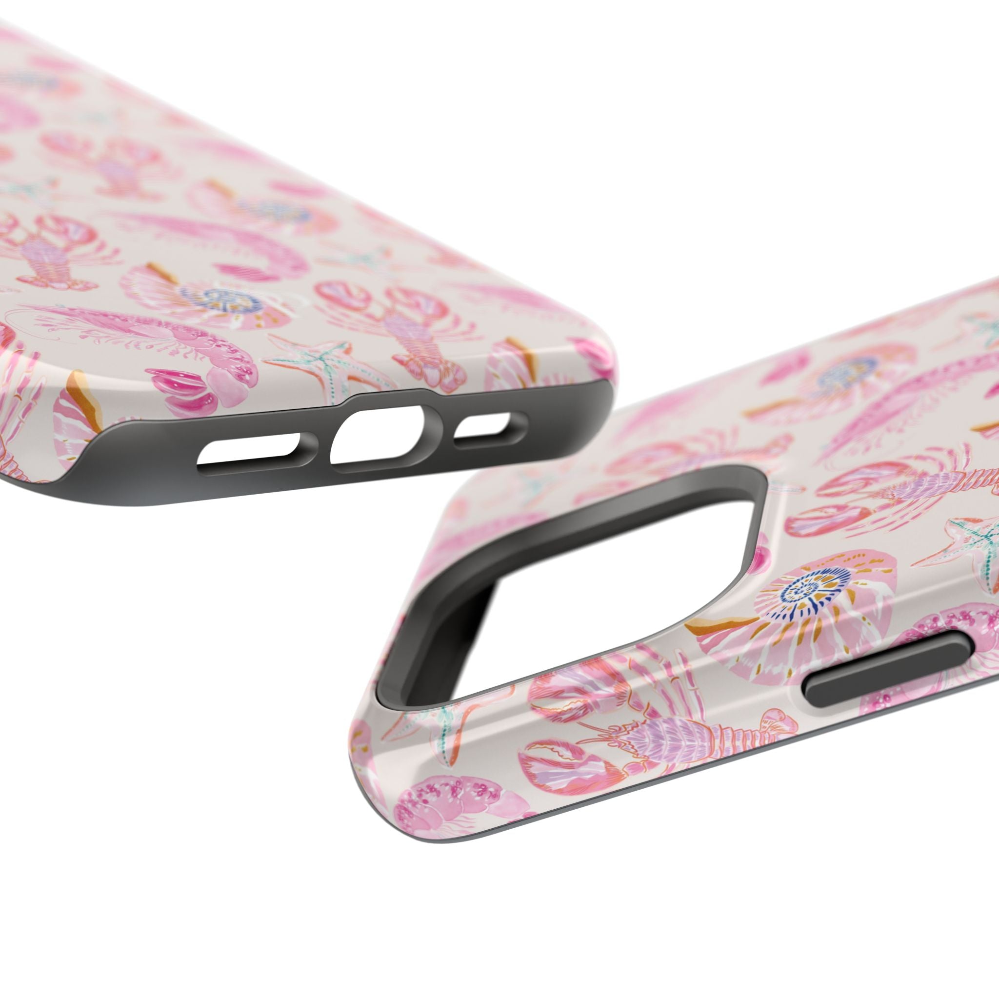 Pink Coastal Shell & Lobster Magnetic Impact-Resistant Phone Case