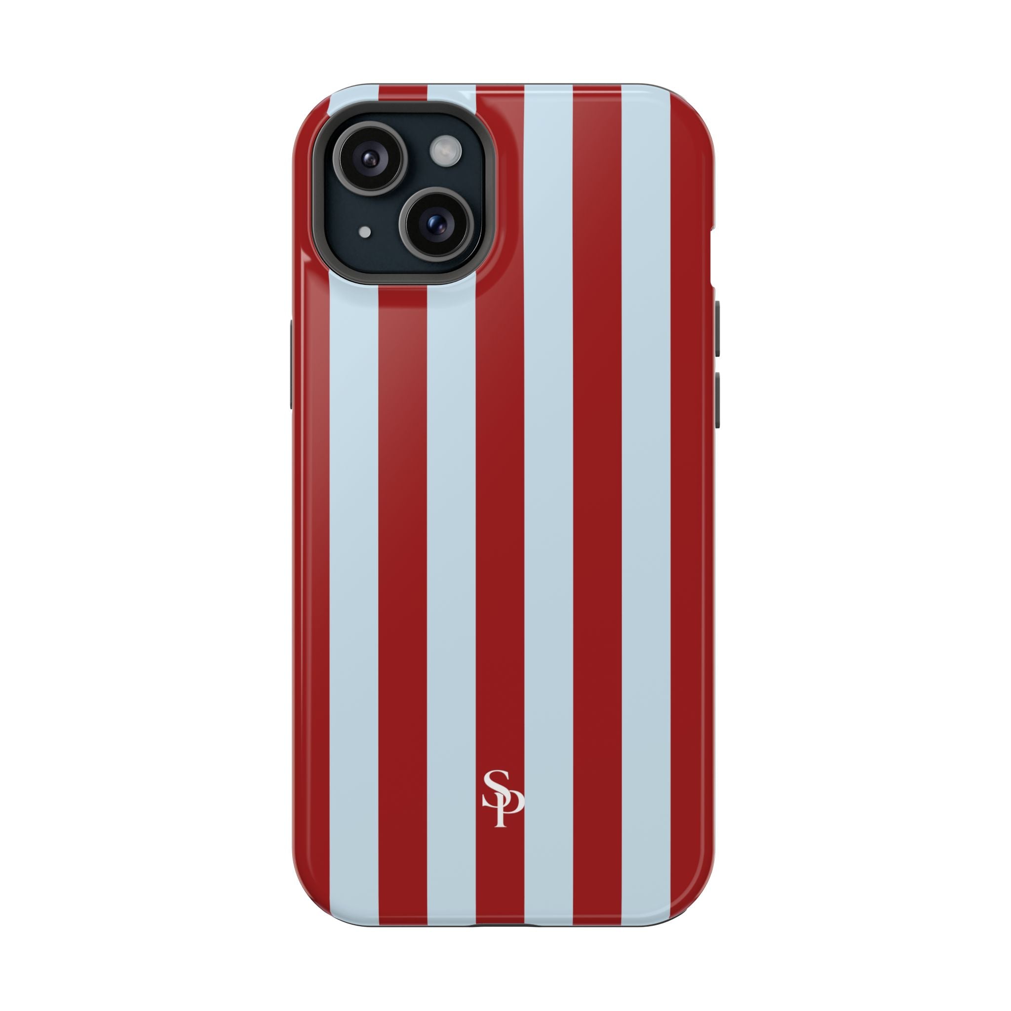 Red & Light Blue Vertical Stripe Magnetic Impact-Resistant Phone Case
