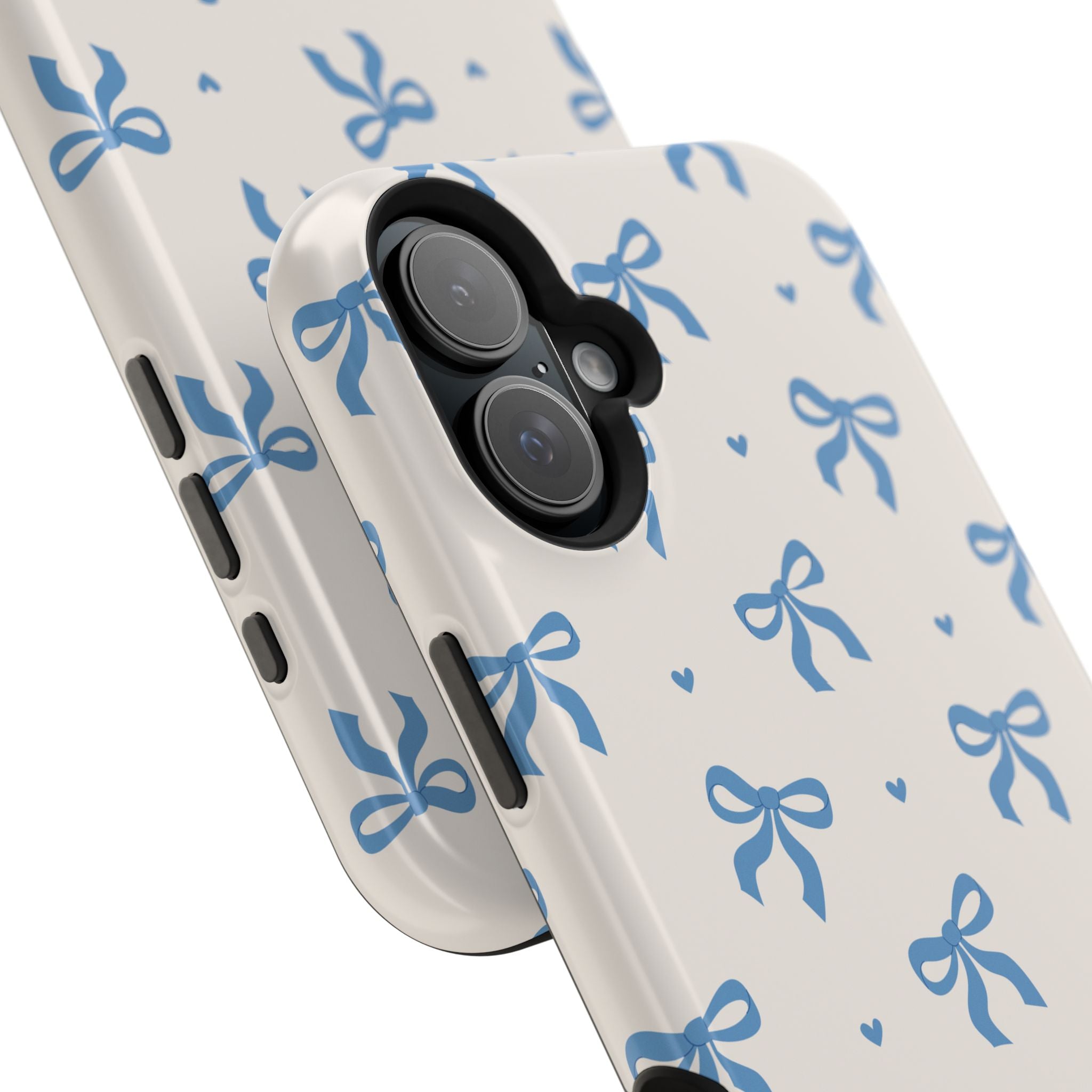 Blue Bow with Small Blue Hearts Magnetic Tough Case