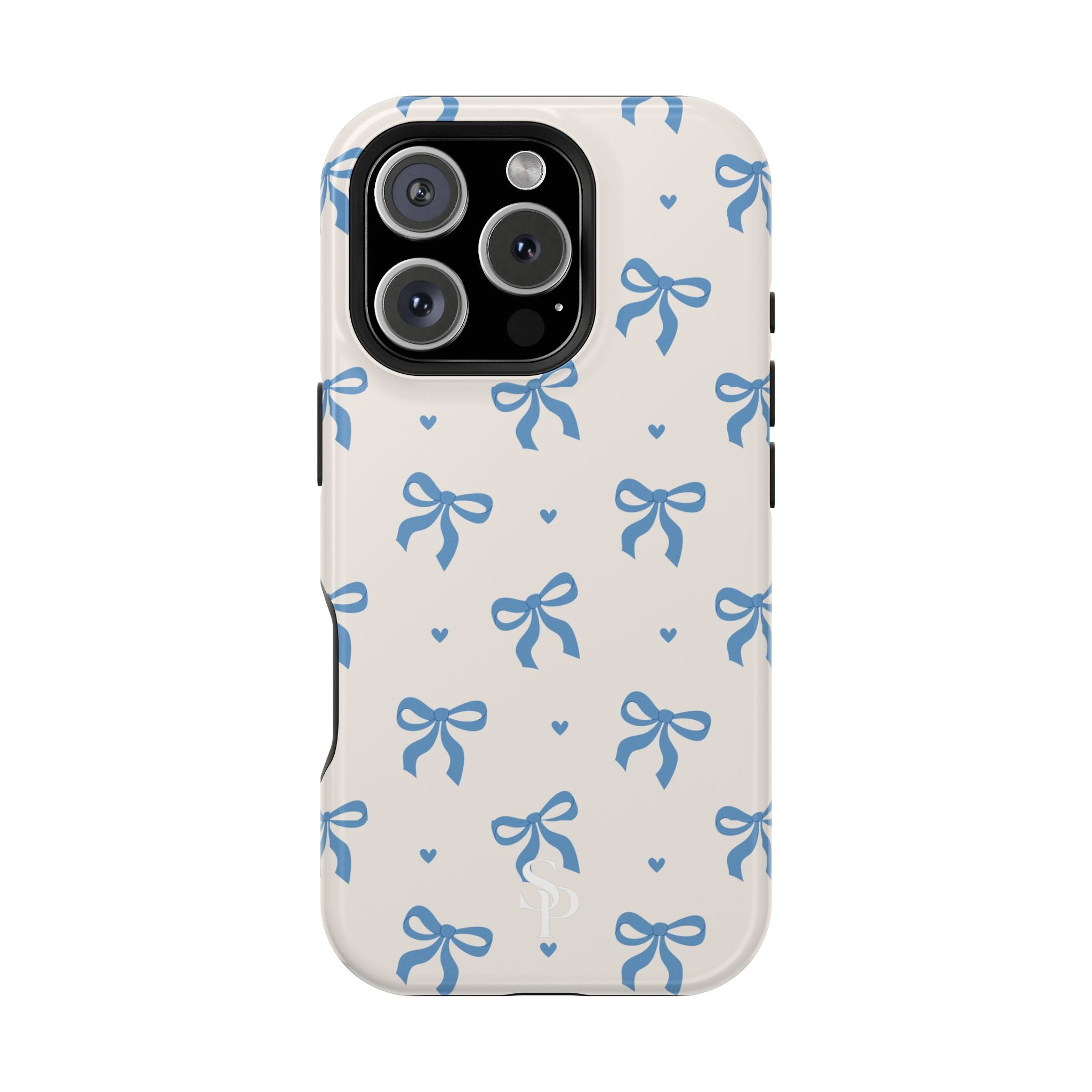 Blue Bow with Small Blue Hearts Magnetic Tough Case