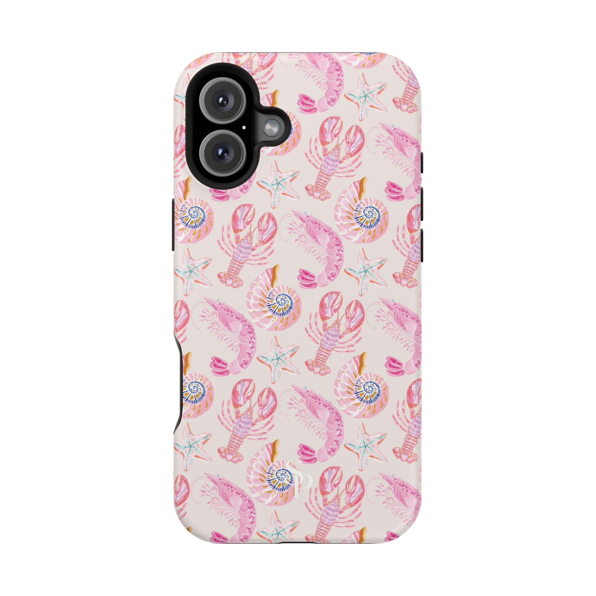 Pink Coastal Shell & Lobster Magnetic Impact-Resistant Phone Case