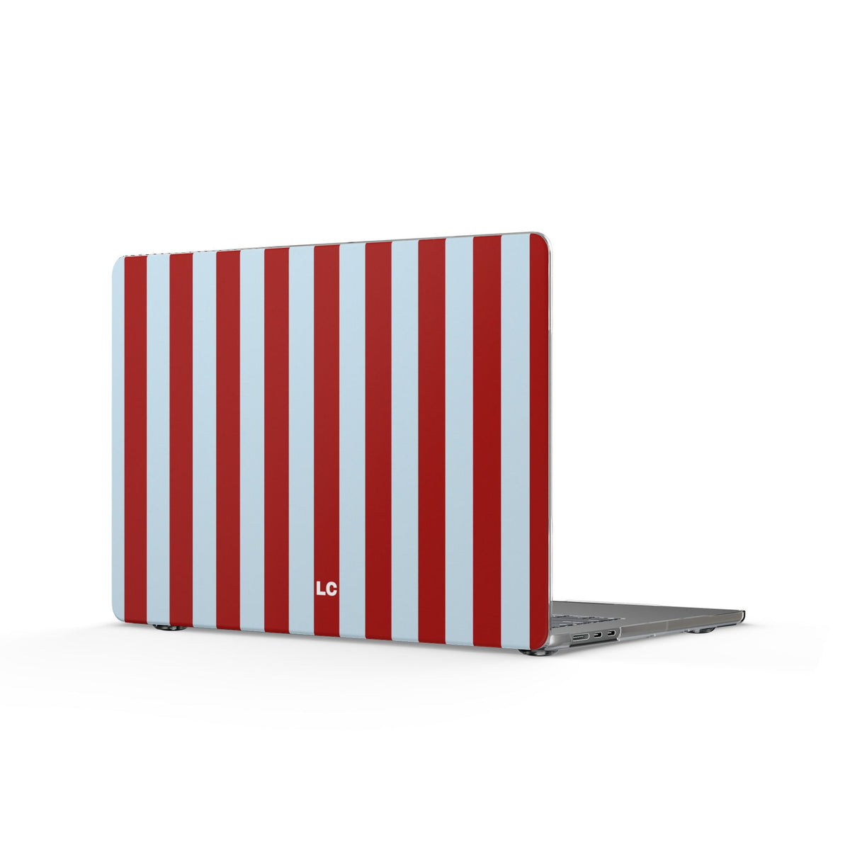 Red & Light Blue Vertical Stripes MacBook Case