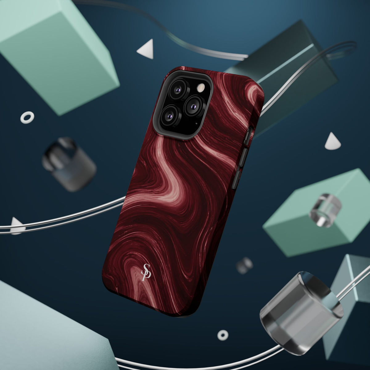 Burgundy Marble Magnetic Phone Case