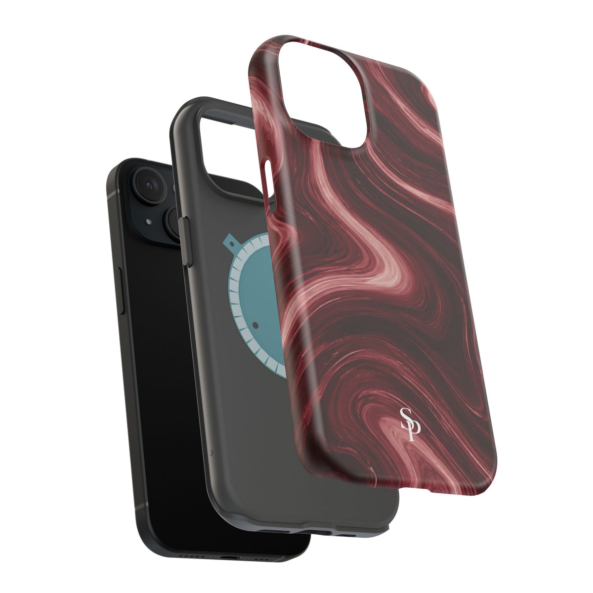 Burgundy Marble Magnetic Phone Case