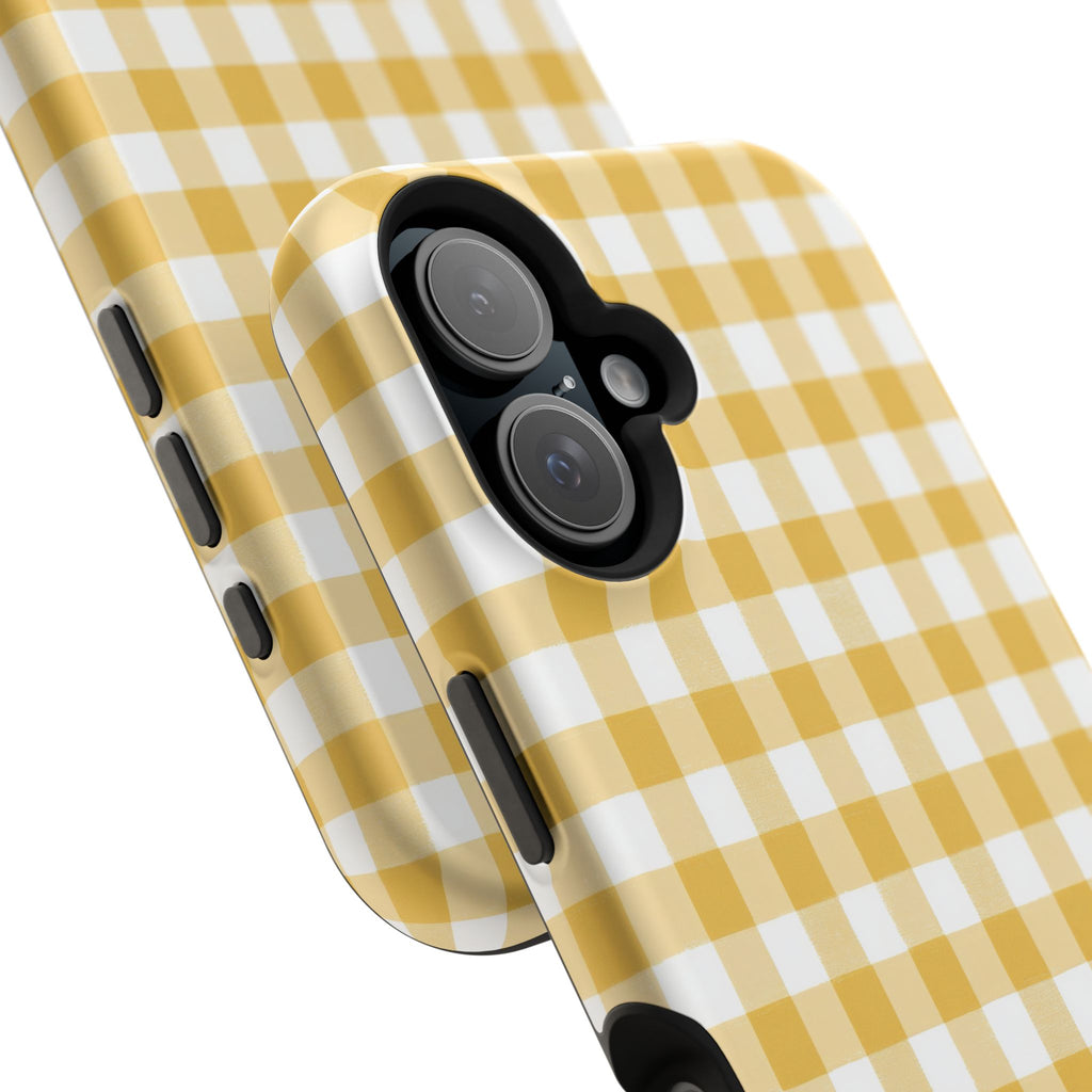 Yellow Gingham Magnetic Impact-Resistant Phone Case