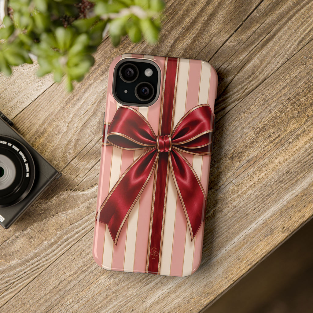 Red Bow Gift Wrap Magnetic Phone Case