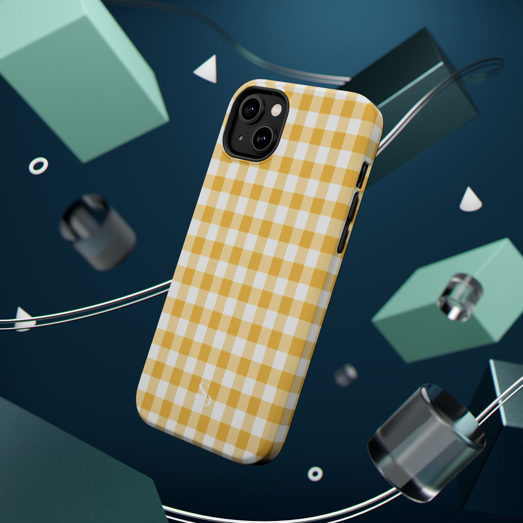 Yellow Gingham Magnetic Impact-Resistant Phone Case
