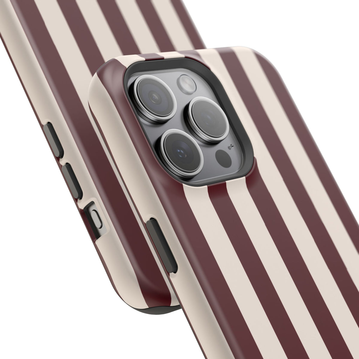 Burgundy Striped Magnetic Phone Case