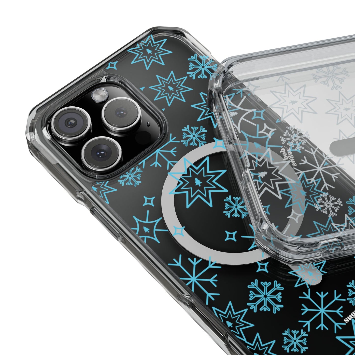 Snowflake Magnetic Clear Impact Case - Stylish & Durable iPhone Protection