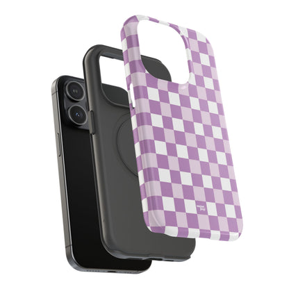 Purple Checkerboard Impact-Resistant Phone Case