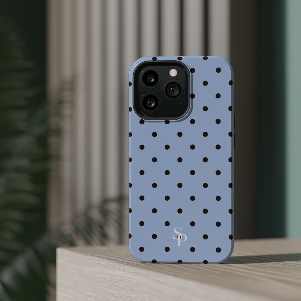 Blue Polka Dot Magnetic Impact Phone Case