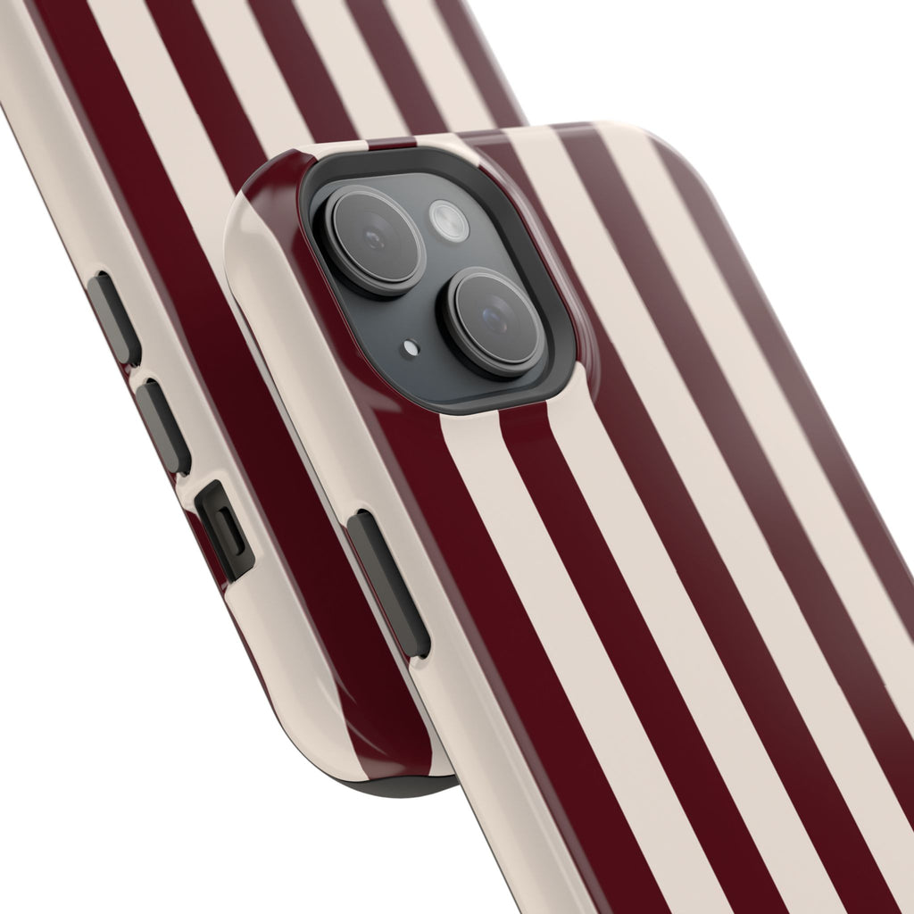 Burgundy Striped Magnetic Phone Case