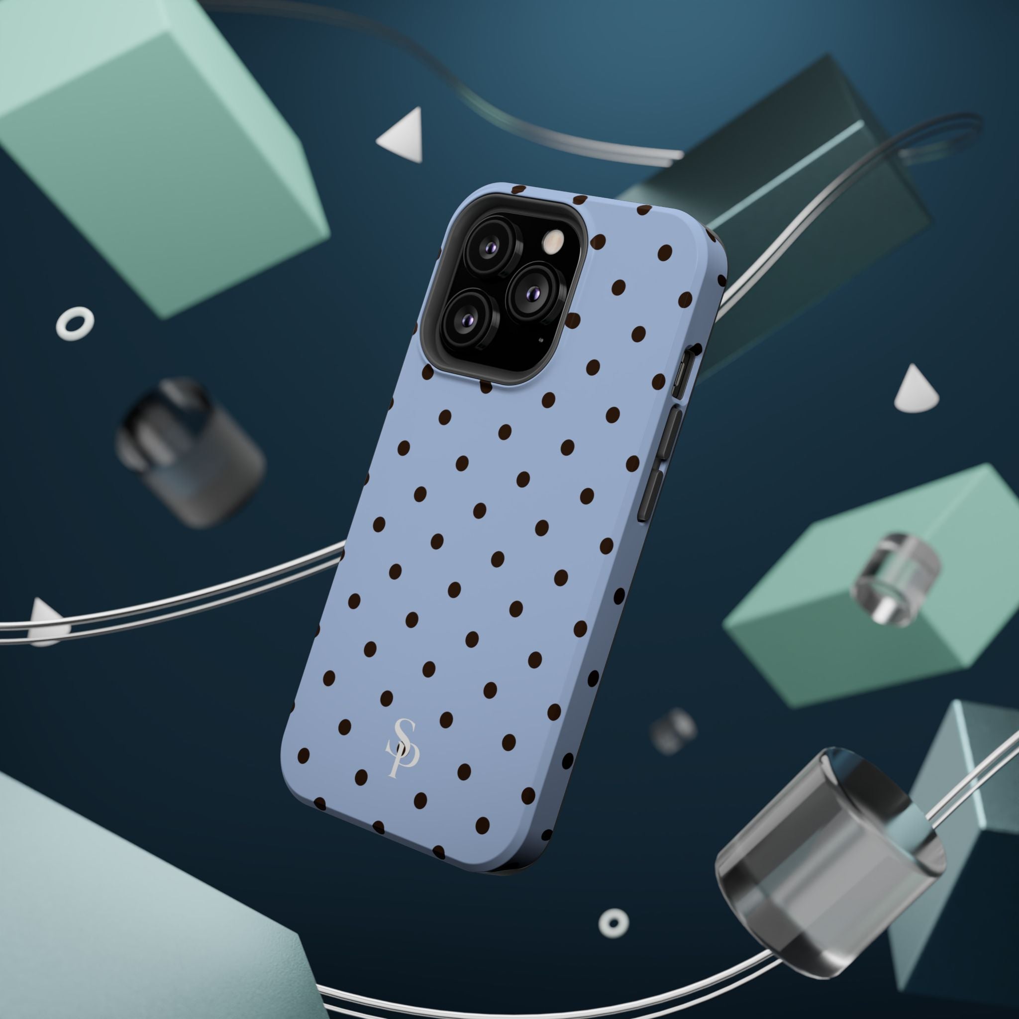 Blue Polka Dot Magnetic Impact Phone Case