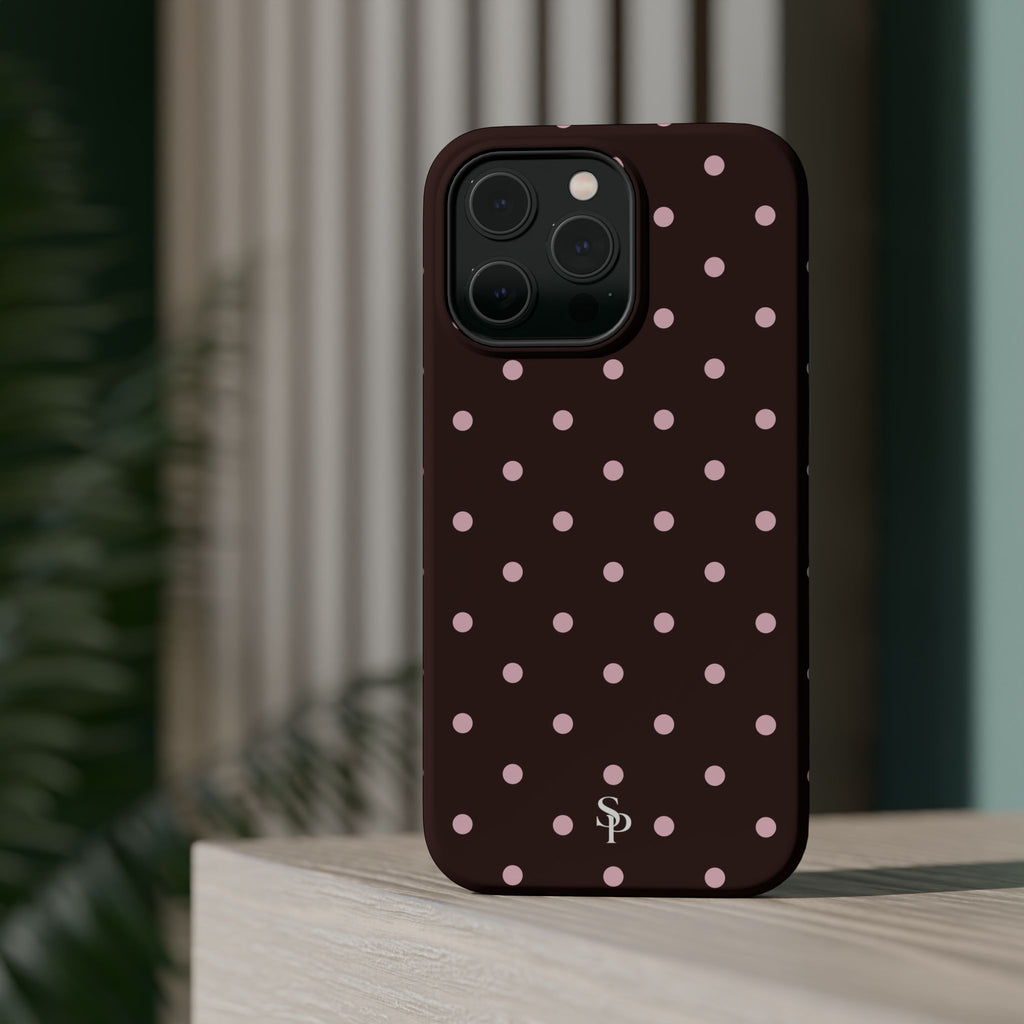 Brown Polka Dot Magnetic Impact-Resistant Phone Case