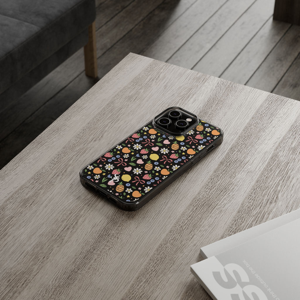 Fruit and Floral Pattern Clear Case