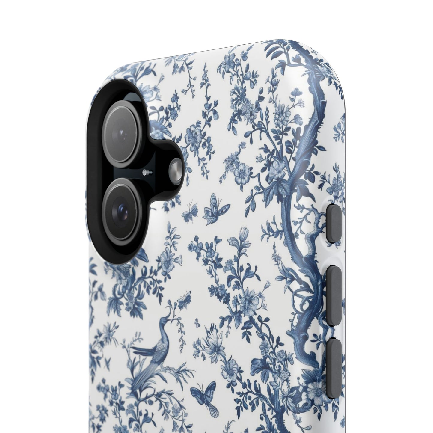 Blue Botanical Impact-Resistant Phone Case