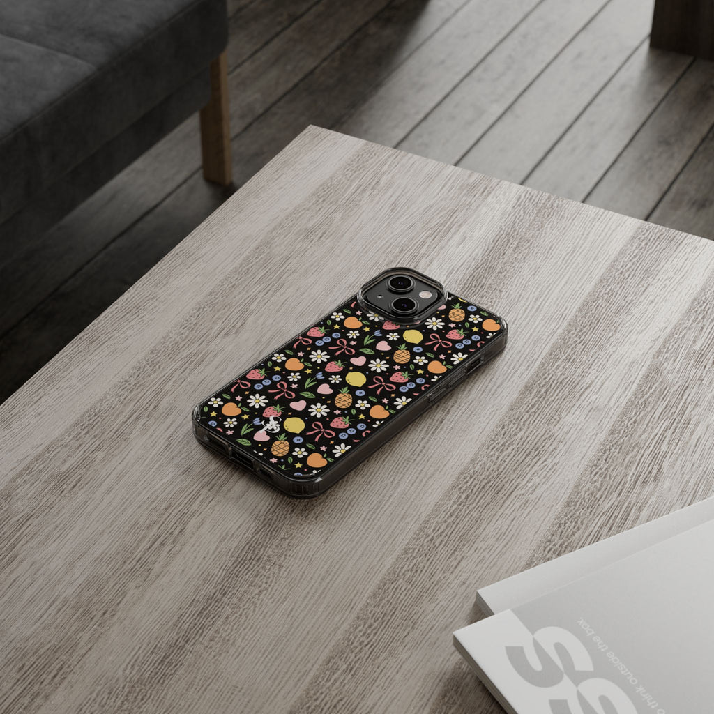 Fruit and Floral Pattern Clear Case