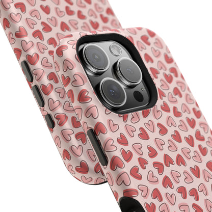 Heart Pattern Impact-Resistant Phone Case - Stylish Protection for Valentine's Day & Everyday Love