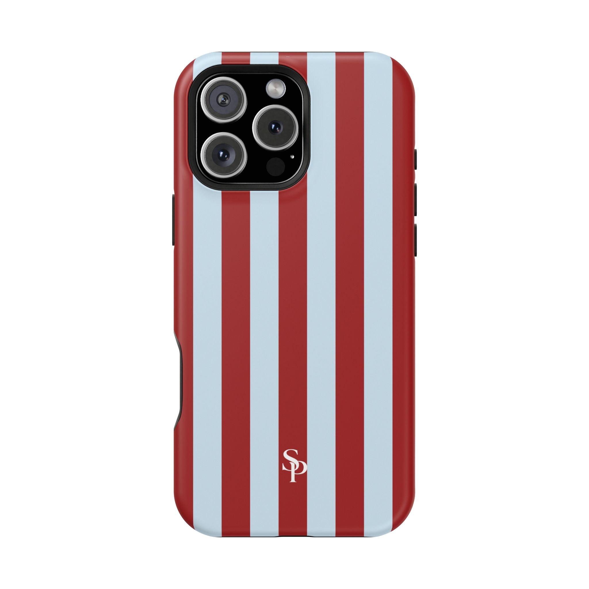 Red & Light Blue Vertical Stripe Magnetic Impact-Resistant Phone Case