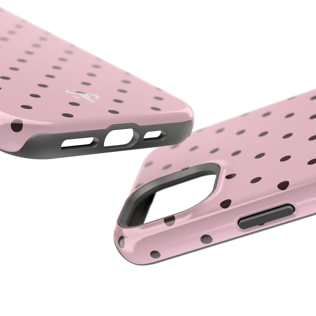 Pink Polka Dot Magnetic Impact Phone Case