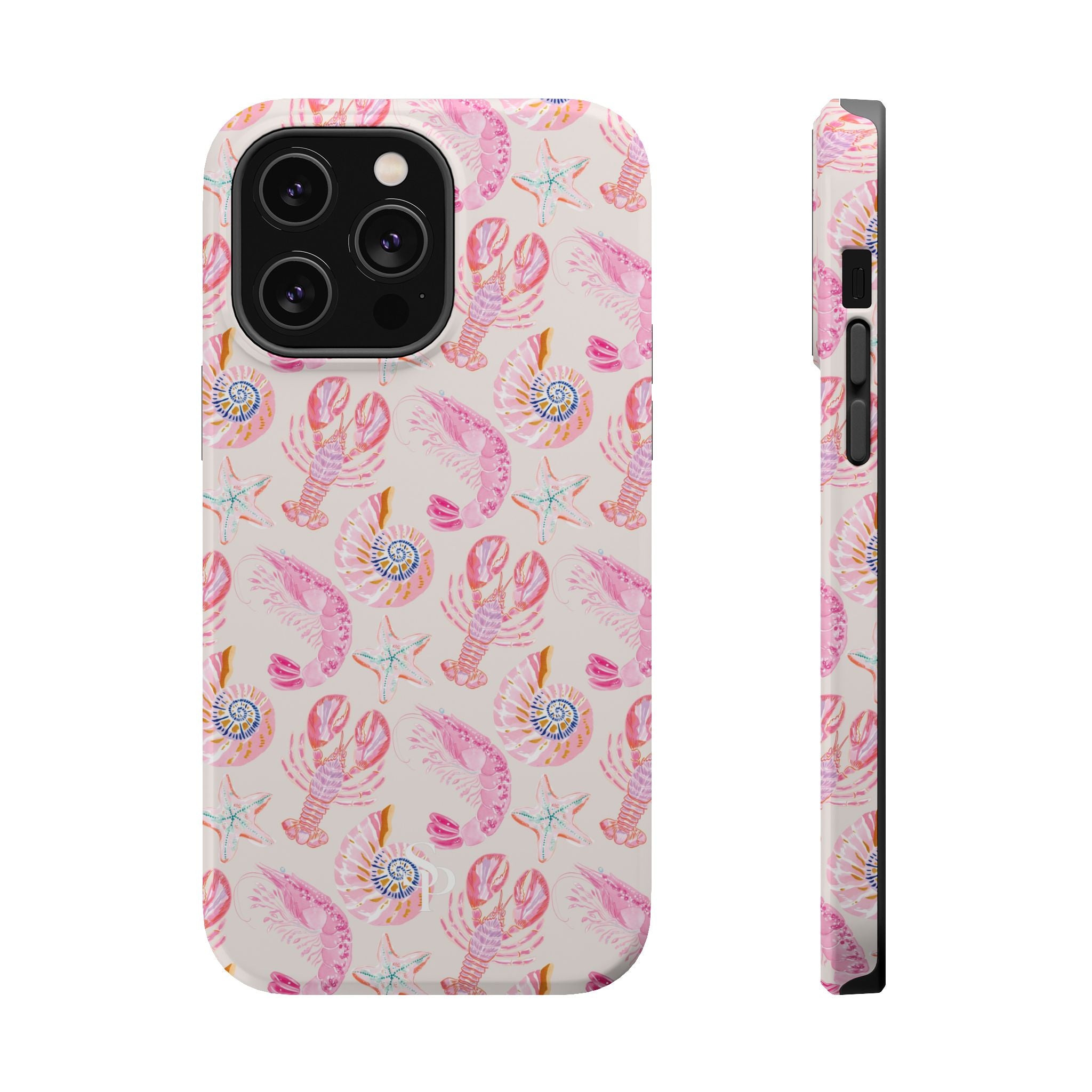 Pink Coastal Shell & Lobster Magnetic Impact-Resistant Phone Case