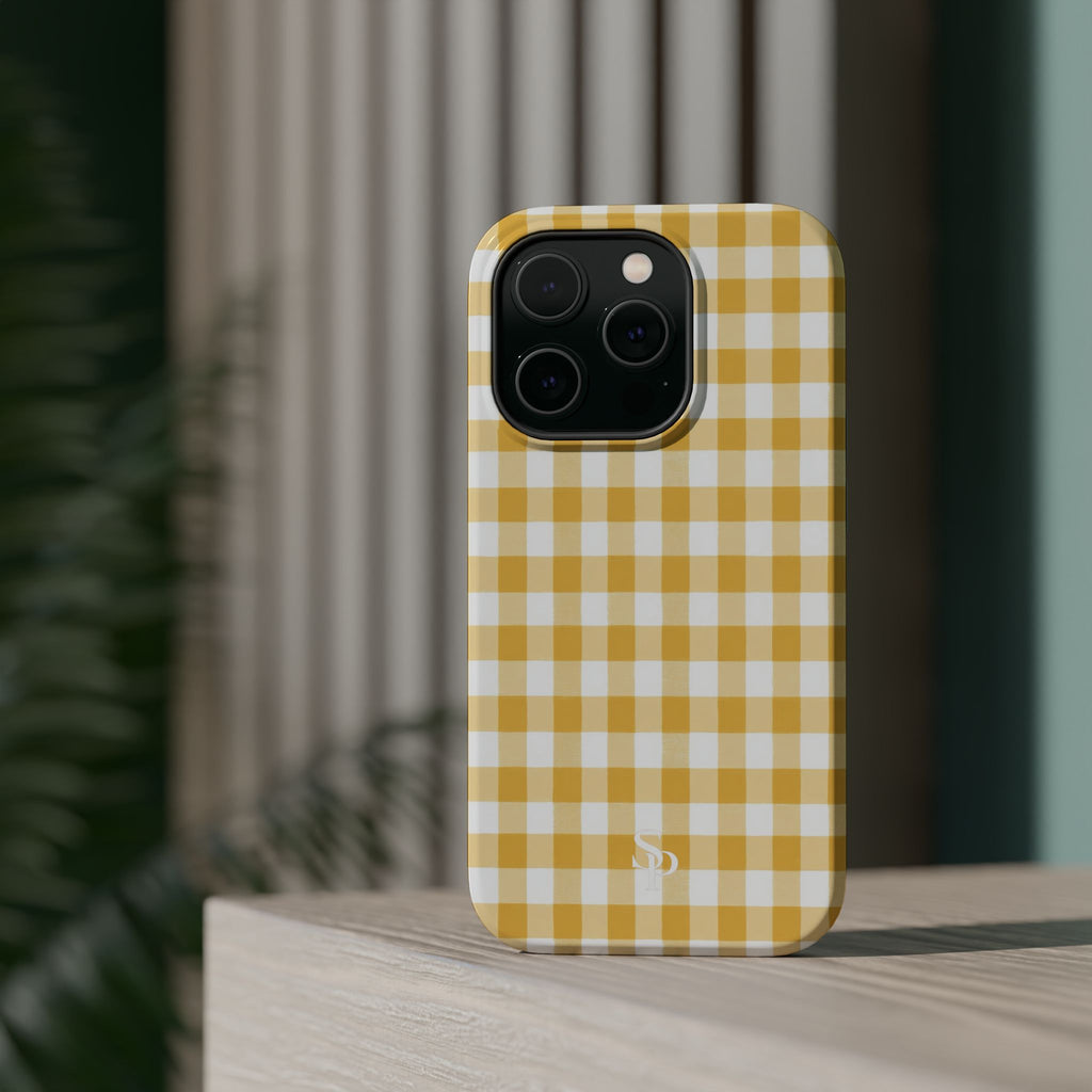 Yellow Gingham Magnetic Impact-Resistant Phone Case