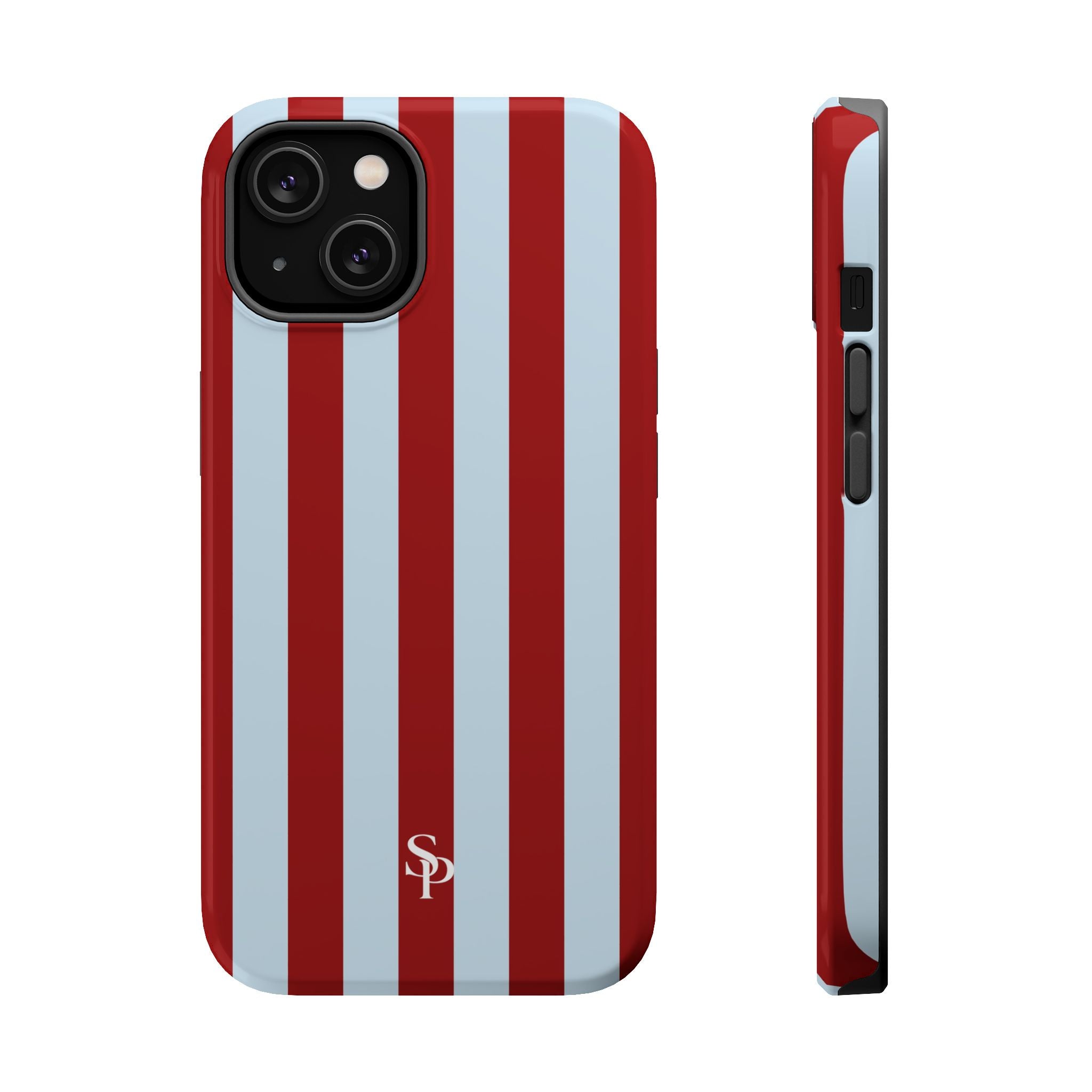 Red & Light Blue Vertical Stripe Magnetic Impact-Resistant Phone Case