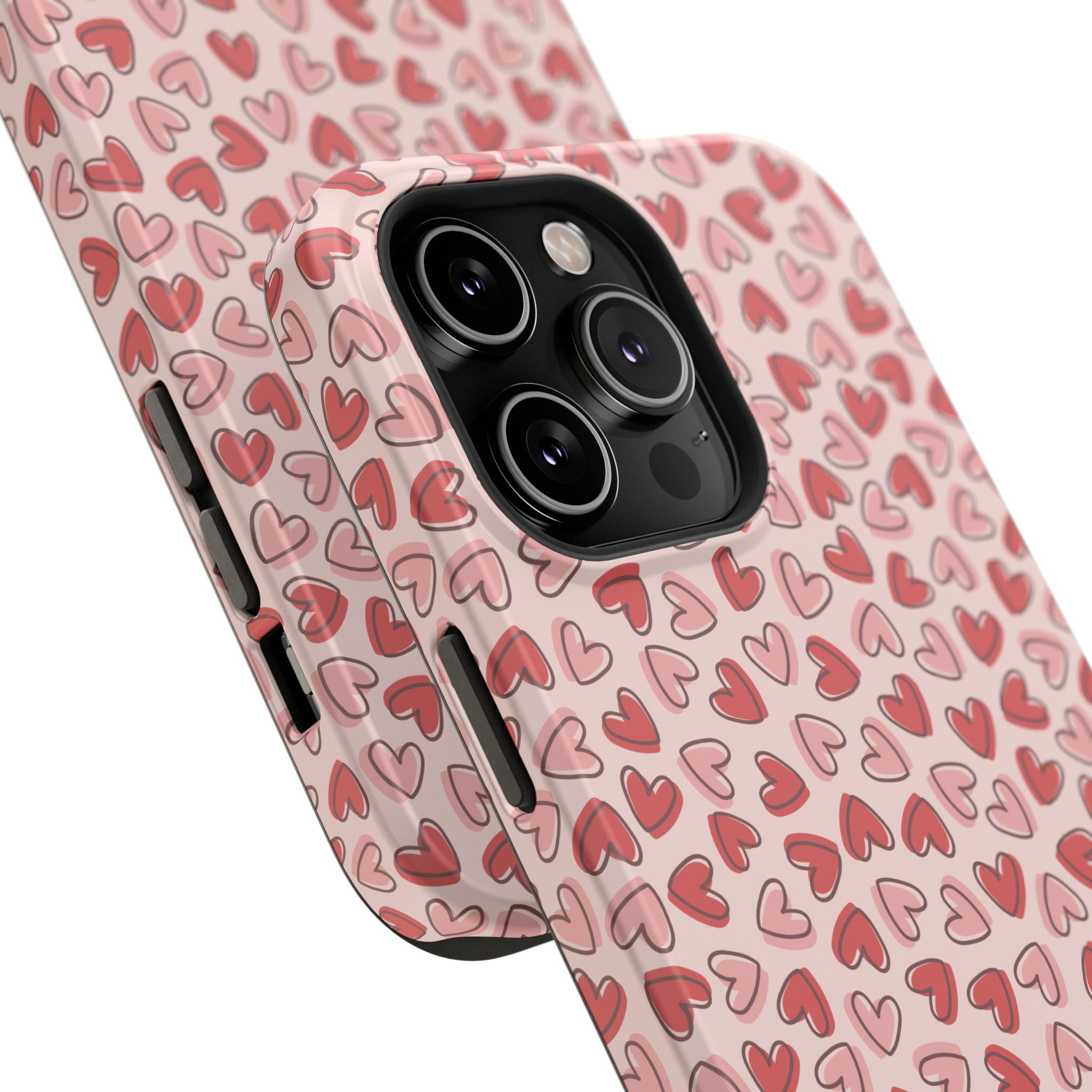 Heart Pattern Impact-Resistant Phone Case - Stylish Protection for Valentine's Day & Everyday Love