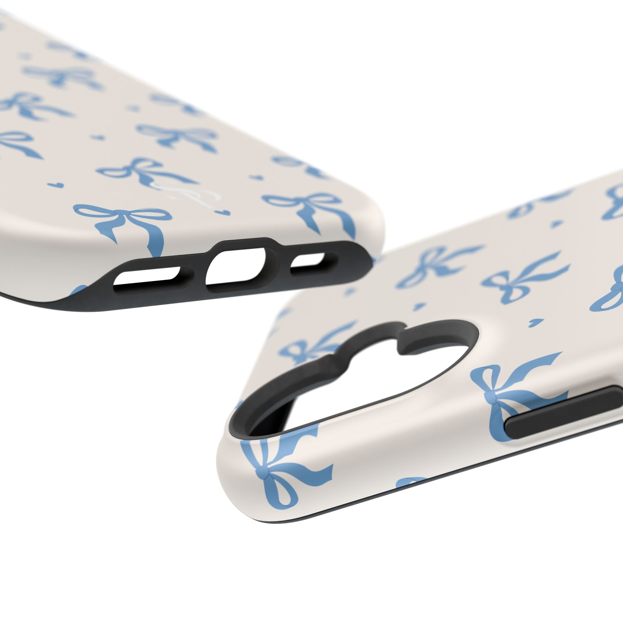 Blue Bow with Small Blue Hearts Magnetic Tough Case