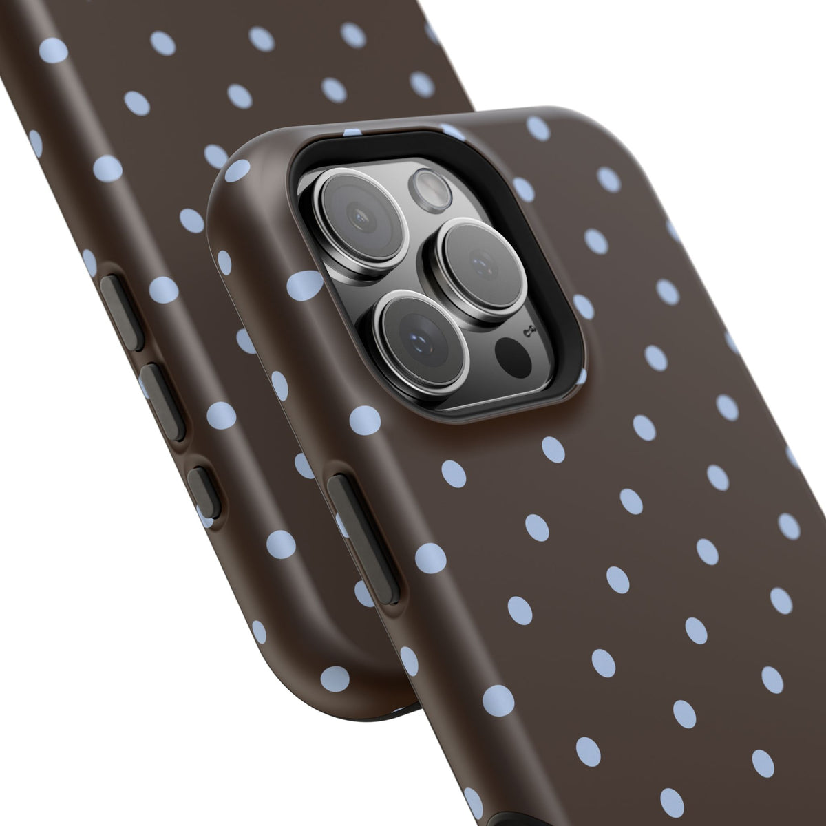 Brown & Light Blue Polka Dot Magnetic Phone Case