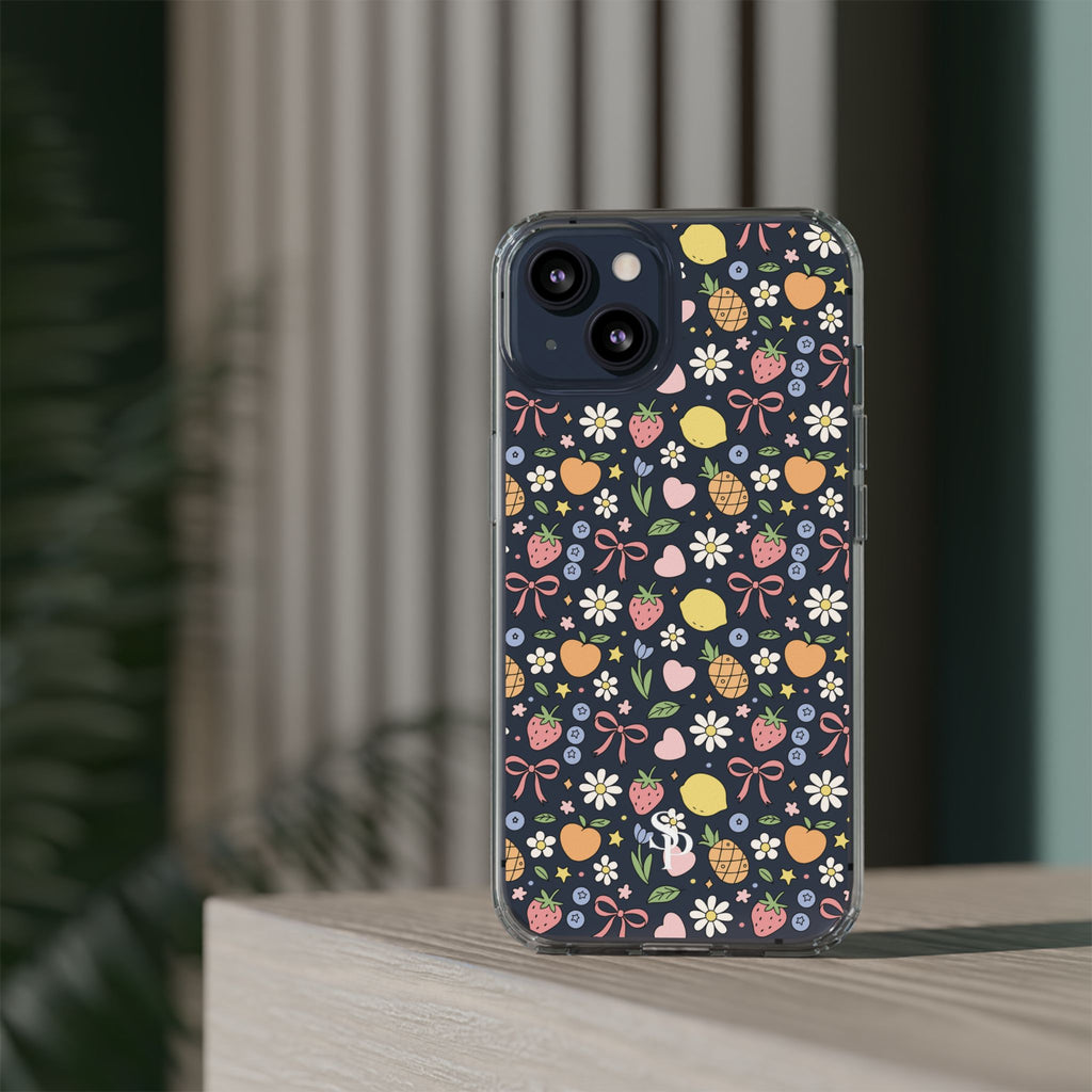 Fruit and Floral Pattern Clear Case