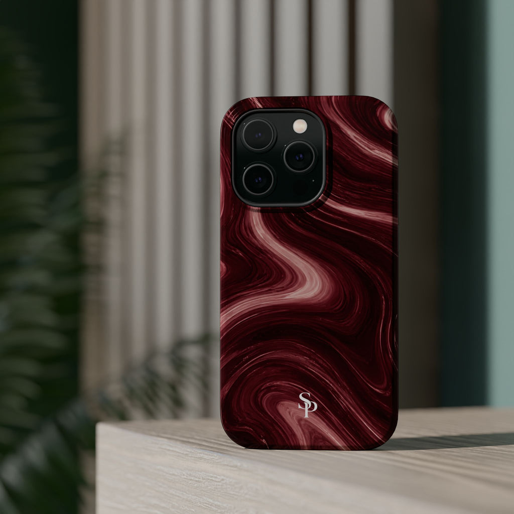 Burgundy Marble Magnetic Phone Case