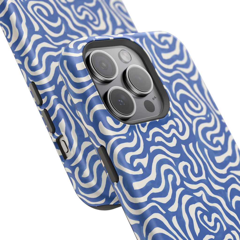 Blue Abstract Swirl Magnetic Impact Phone Case