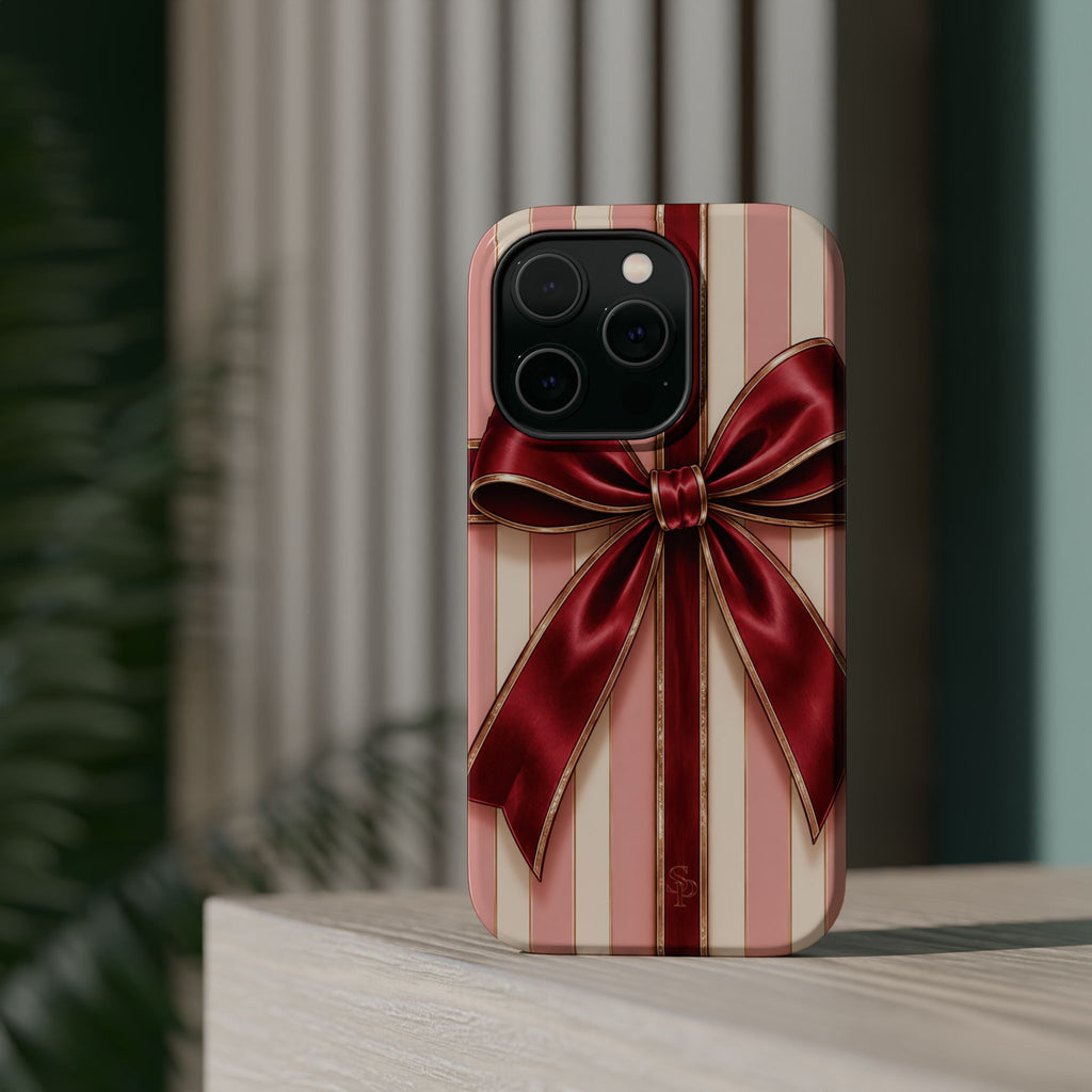 Red Bow Gift Wrap Magnetic Phone Case