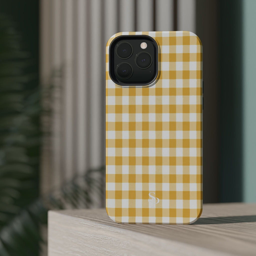 Yellow Gingham Magnetic Impact-Resistant Phone Case