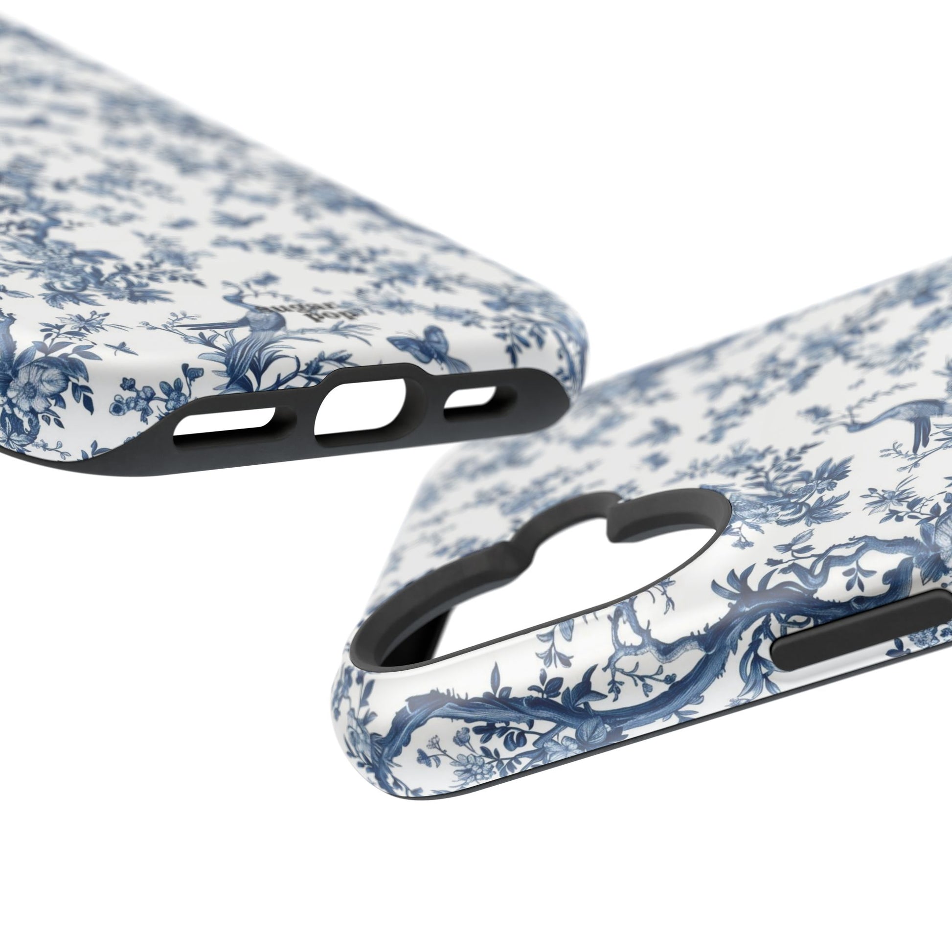 Blue Botanical Impact-Resistant Phone Case