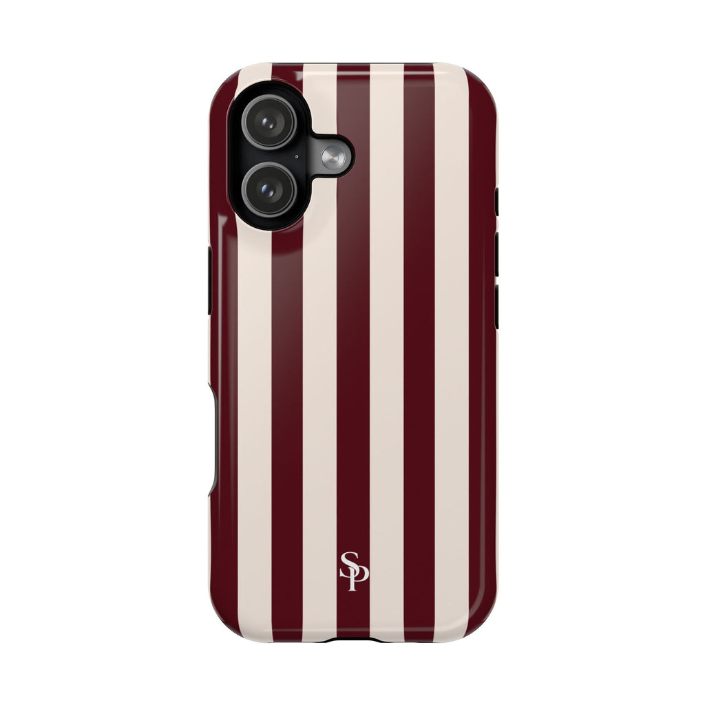 Burgundy Striped Magnetic Phone Case