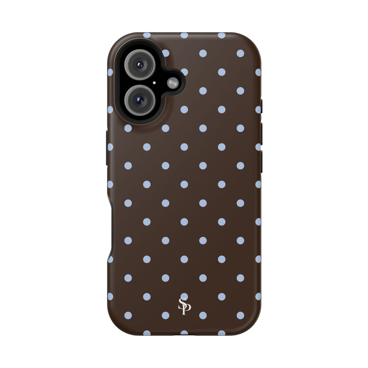 Brown & Light Blue Polka Dot Magnetic Phone Case