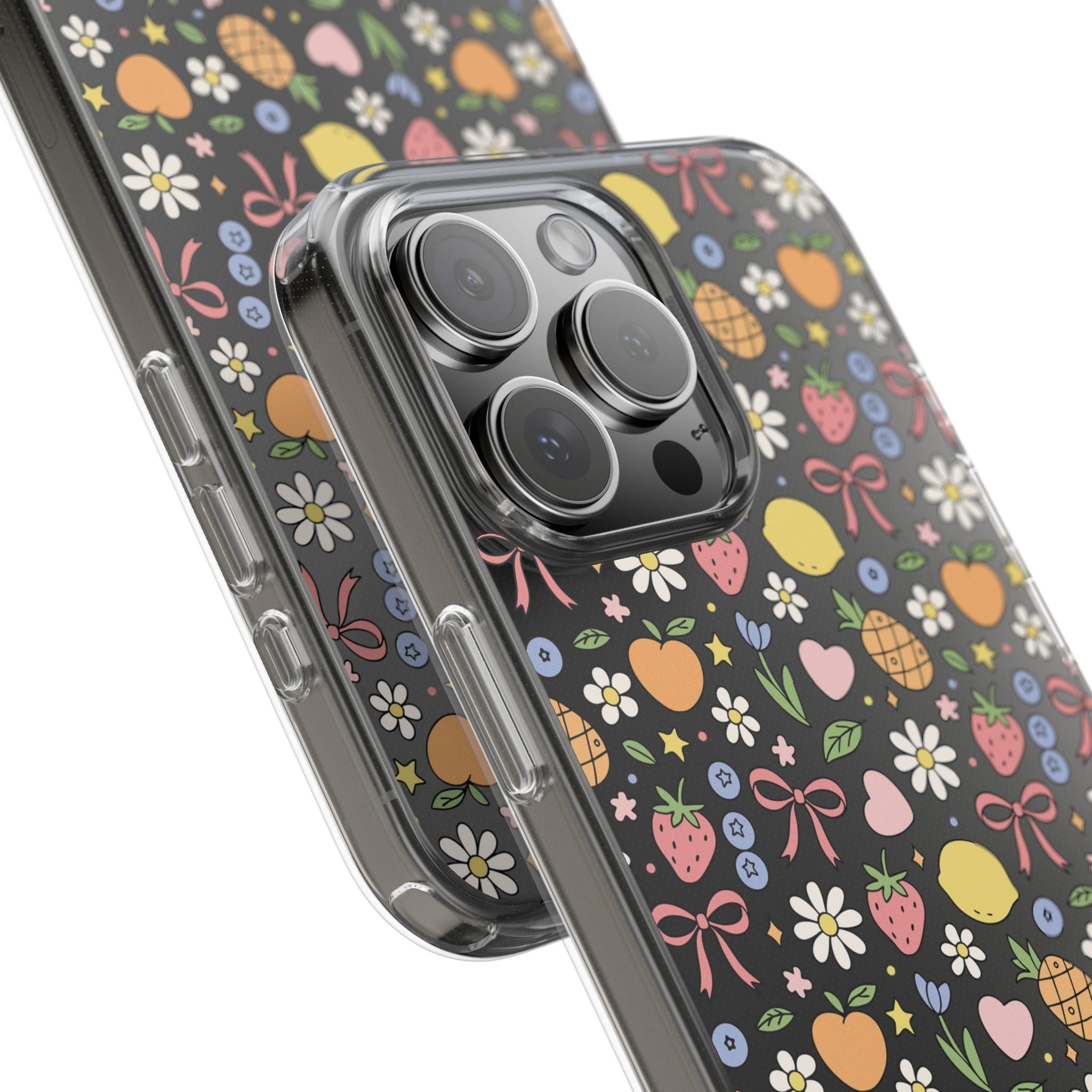 Fruit and Floral Pattern Clear Case
