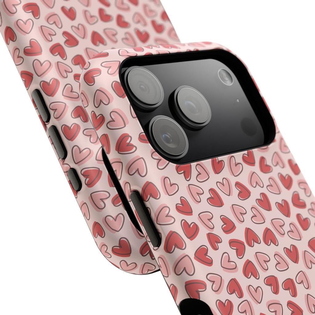 Heart Pattern Impact-Resistant Phone Case - Stylish Protection for Valentine's Day & Everyday Love