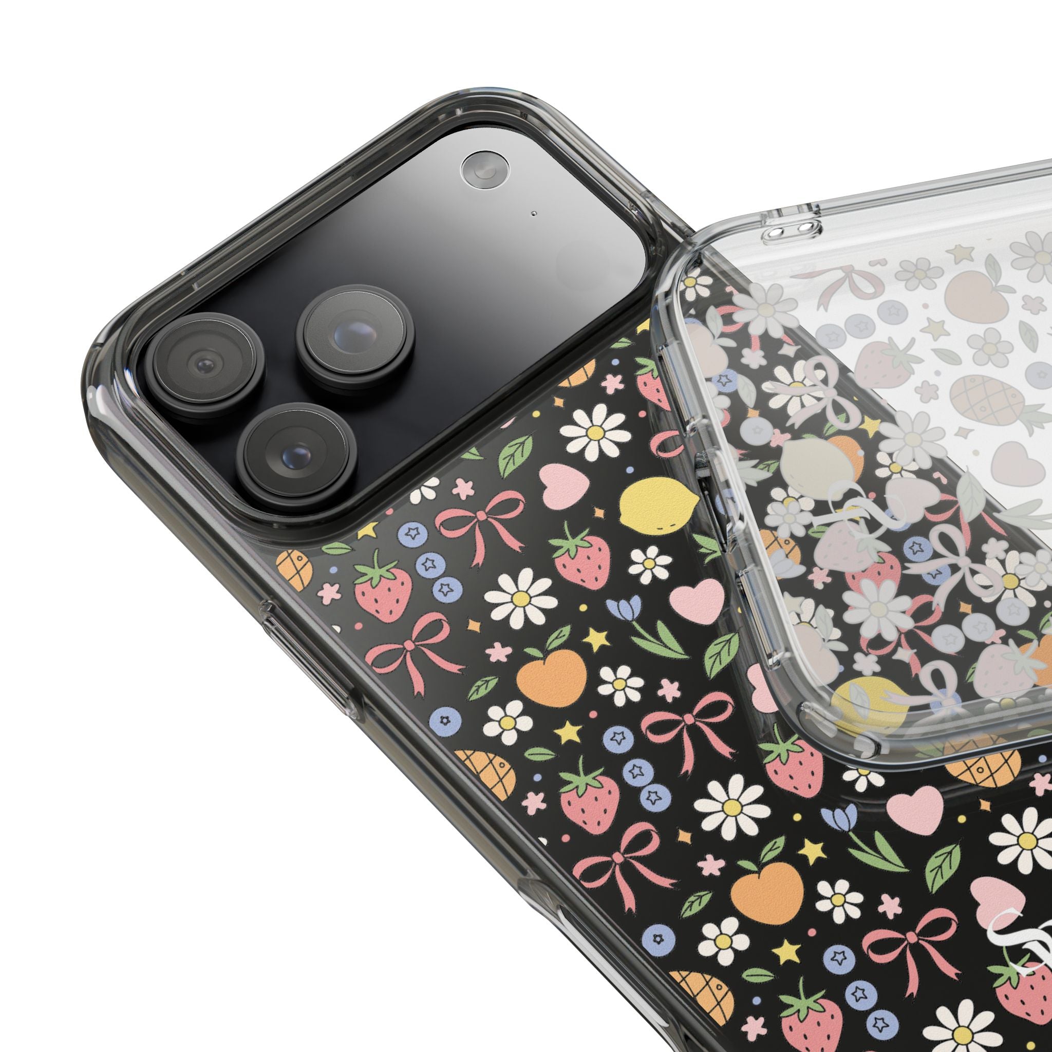Fruit and Floral Pattern Clear Case