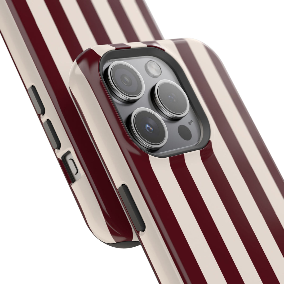 Burgundy Striped Magnetic Phone Case