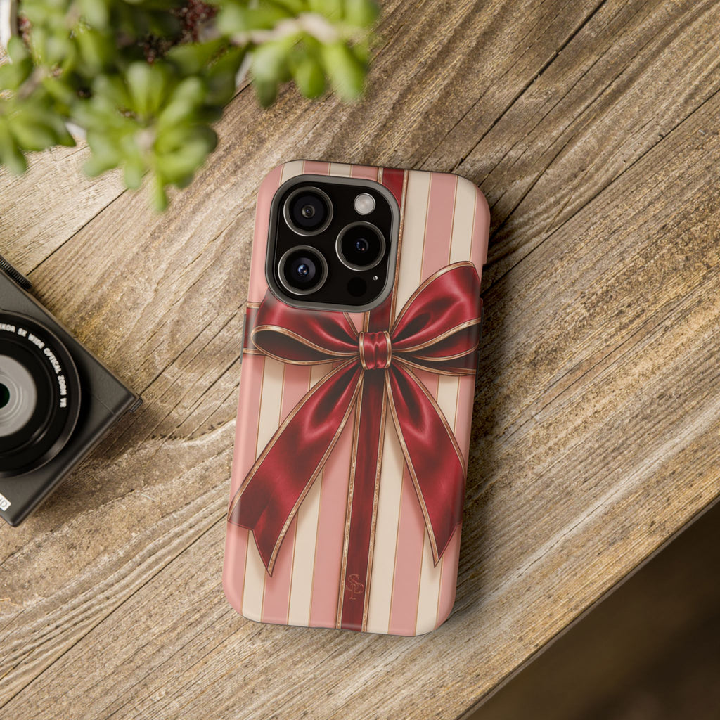 Red Bow Gift Wrap Magnetic Phone Case