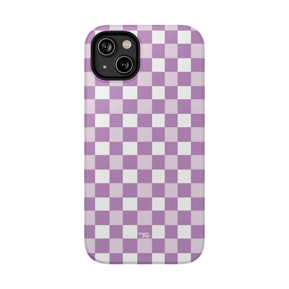 Purple Checkerboard Impact-Resistant Phone Case