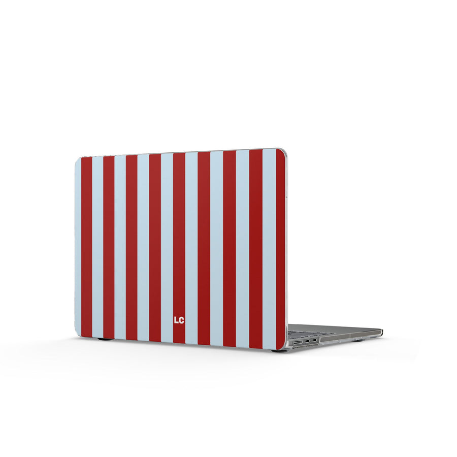 Red & Light Blue Vertical Stripes MacBook Case