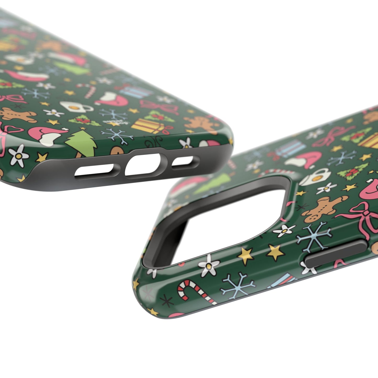 Green Festive Holiday Phone Case - Impact-Resistant Design for Christmas Cheer