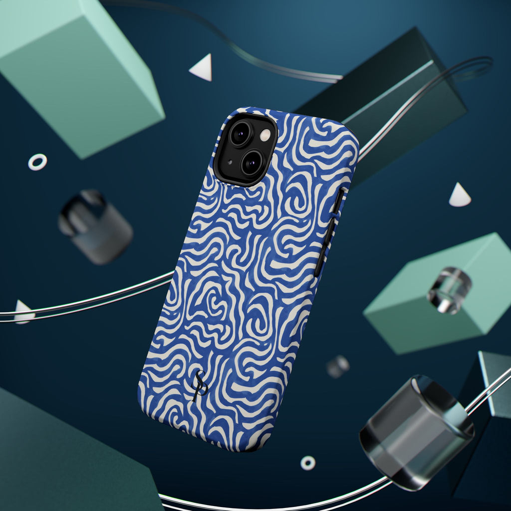 Blue Abstract Swirl Magnetic Impact Phone Case