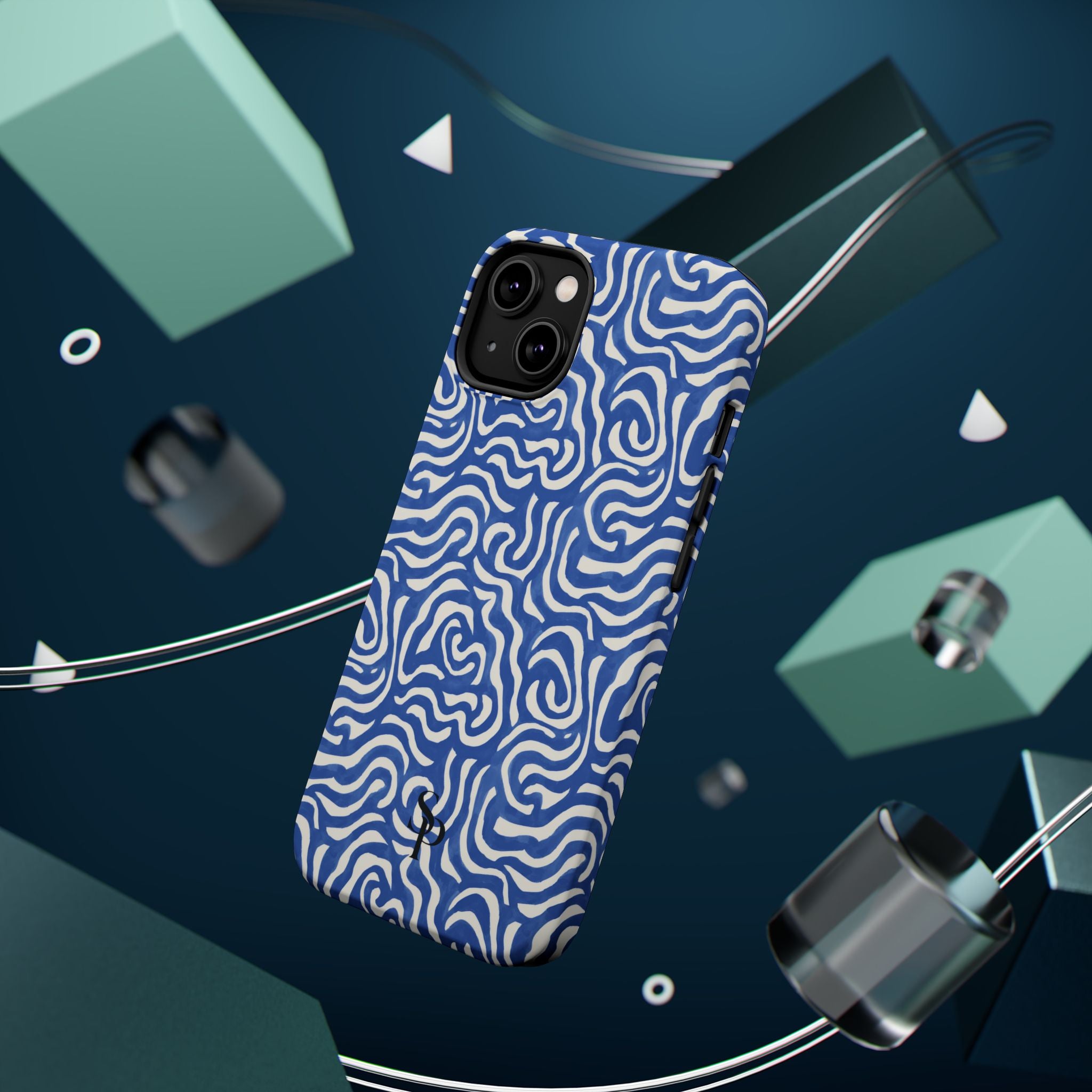 Blue Abstract Swirl Magnetic Impact Phone Case