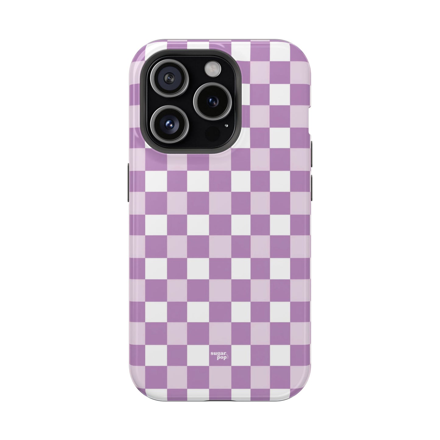 Purple Checkerboard Impact-Resistant Phone Case